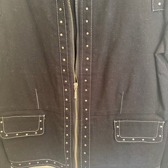 Michael Simon Black Zip Up Jacket, Size L - Picture 3 of 5